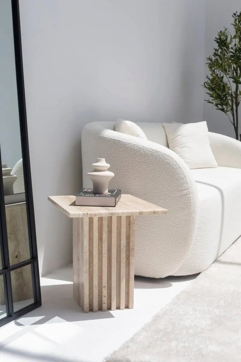 Table d'appoint en travertin