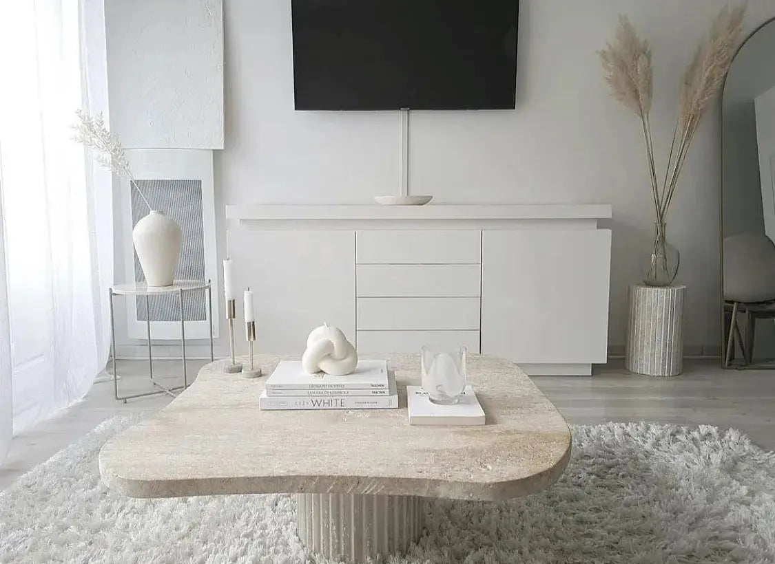 Table Basse Carrée en Travertine