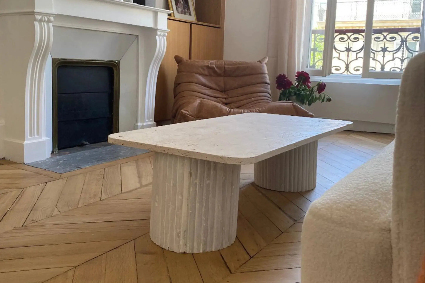 Table basse en travertin Olympia