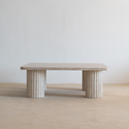 Table basse rectangulaire en travertin - Modèle Théna