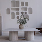 Table basse rectangulaire en travertin - Modèle Théna