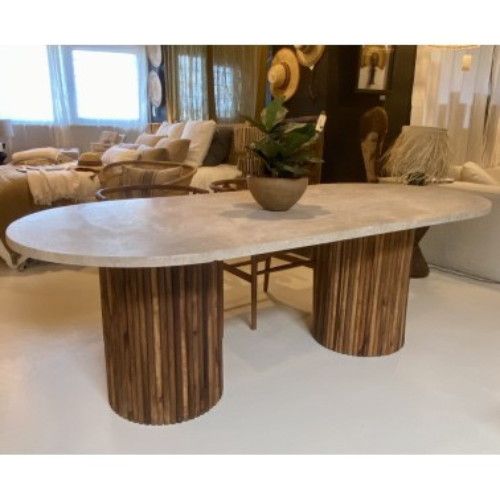 Table à diner Roma Travertin