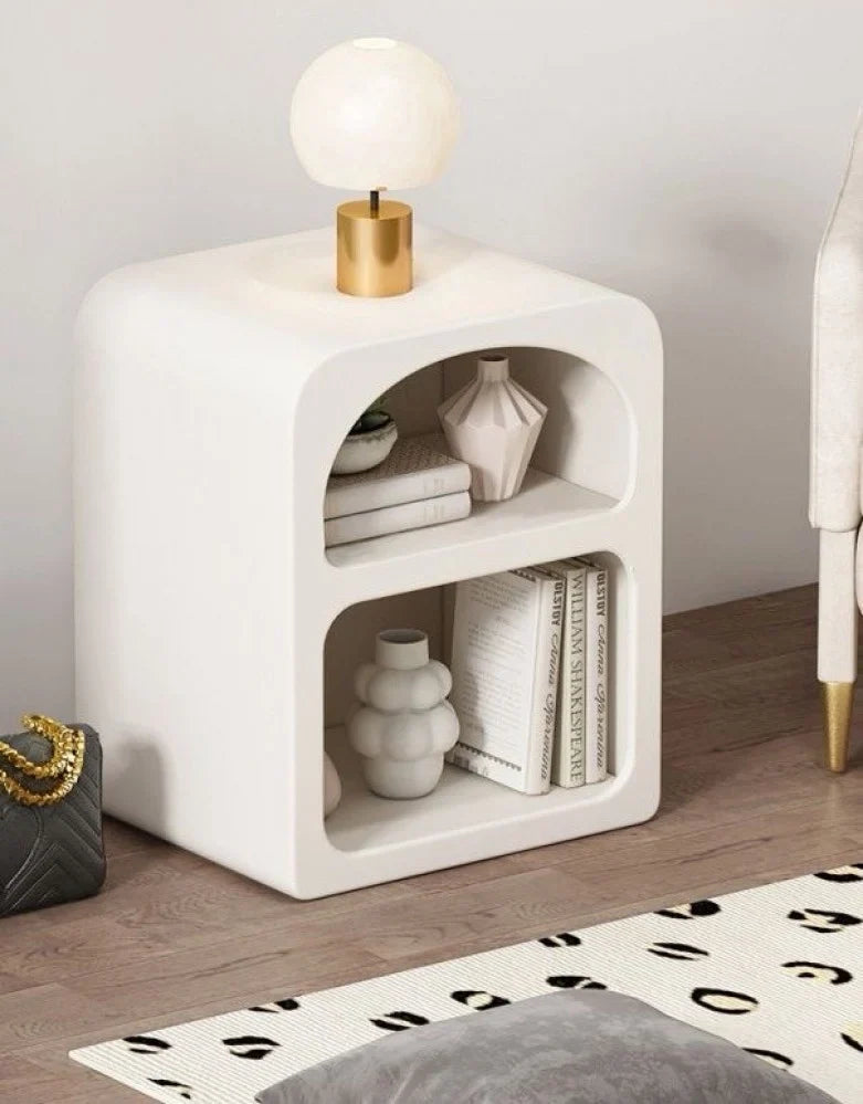 Table de Chevet en Bois et Tadelakt