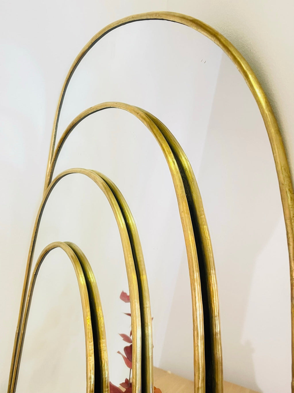 Miroir Trapèze Doré en Laiton