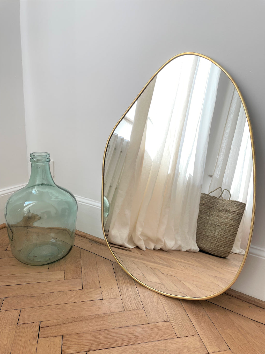 Miroir organique - Noir & Doré