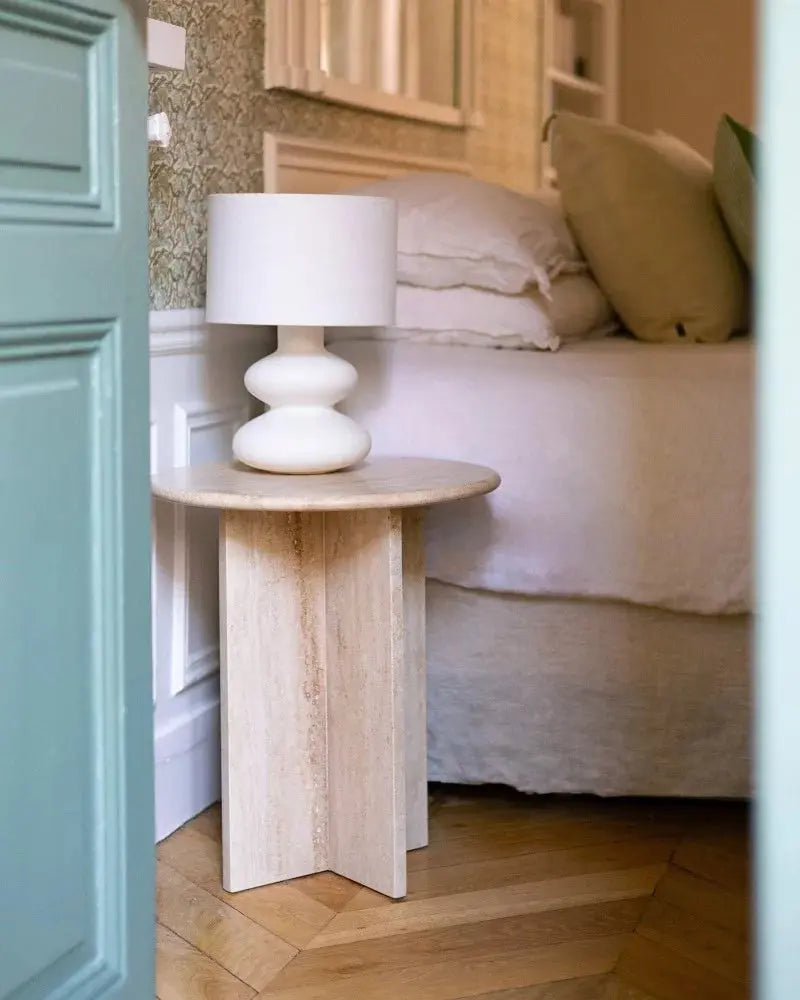 Table d'appoint en travertin Magnifis