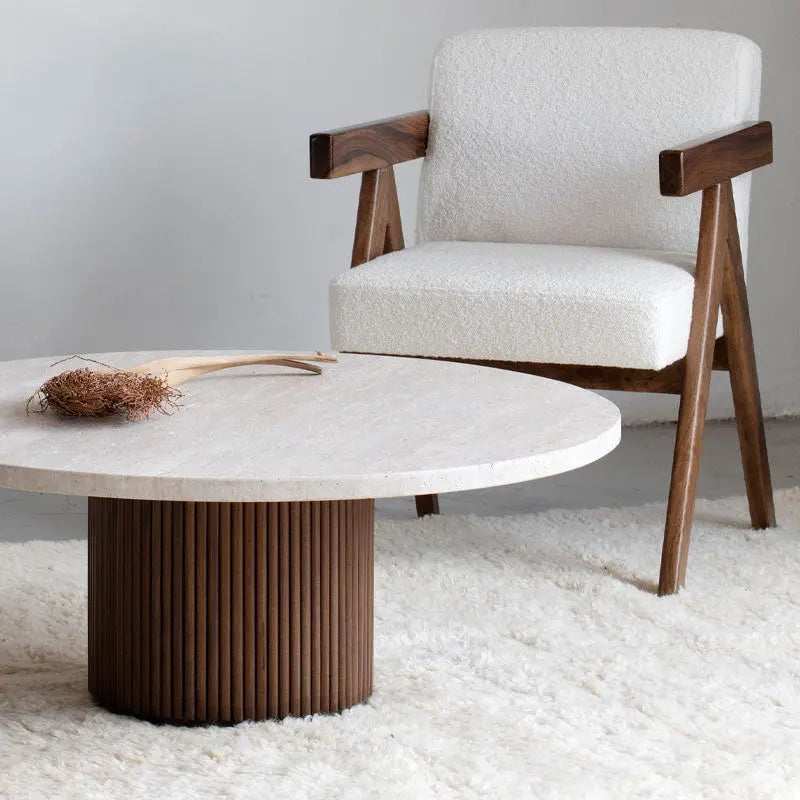 Table Basse Impériale en Travertin