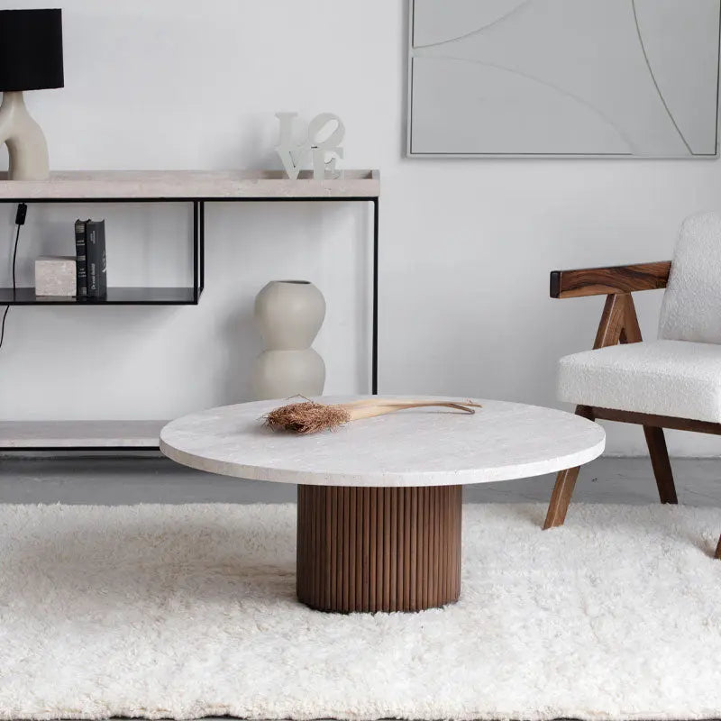 Table Basse Impériale en Travertin