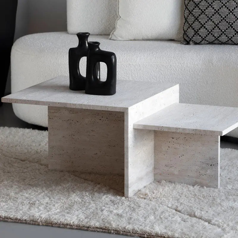 Table Basse Citrine en Travertin