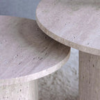 Duo de Tables Basses Callisto en Travertine