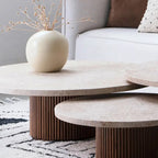 Trio de Tables Basses en Travertin
