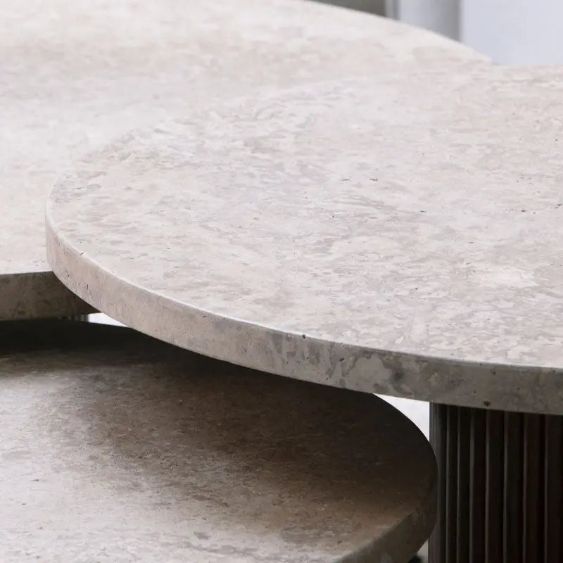 Trio de Tables Basses en Travertin