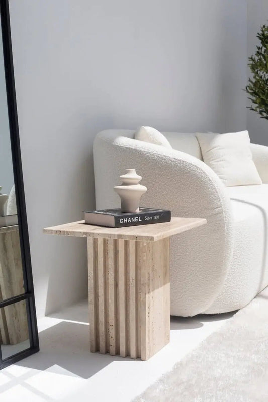 Table d'appoint en travertin