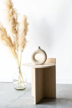 Table d'appoint ronde en travertin