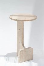 Table d'appoint ronde en travertine