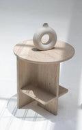 Table d'appoint ronde en travertin