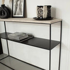 Console d’Entrée en Fer et Travertine