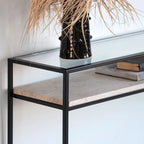 Console en Verre et Travertine