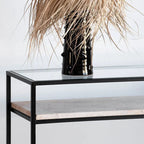 Console en Verre et Travertine