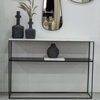 Console d’Entrée en Fer et Marbre Blanc